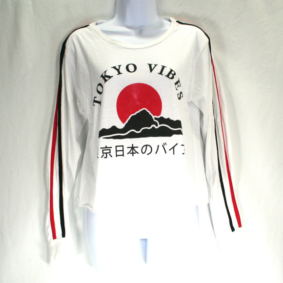 On Fire Tops - On Fire Graphic Tokyo Vibe Longsleeve Crop Tee